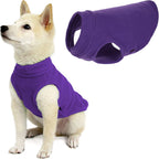 Flexible and comfortable lavender dog vest pullover style for cold weather.