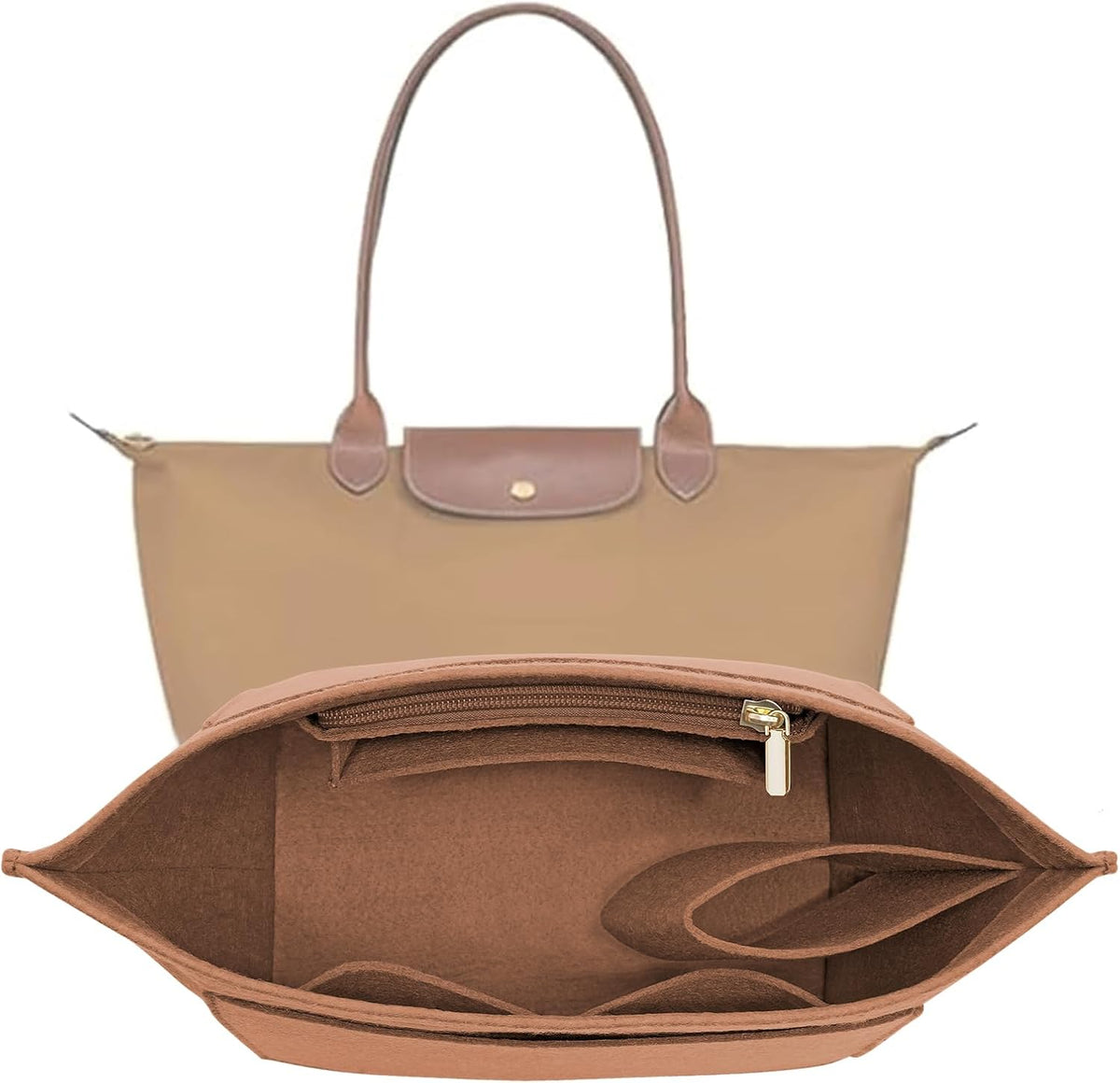 LOUKAYCCI Felt Purse Organizer Insert for Longchamp Le Pliage L Handbag Insert (Large, Black) - Image 12