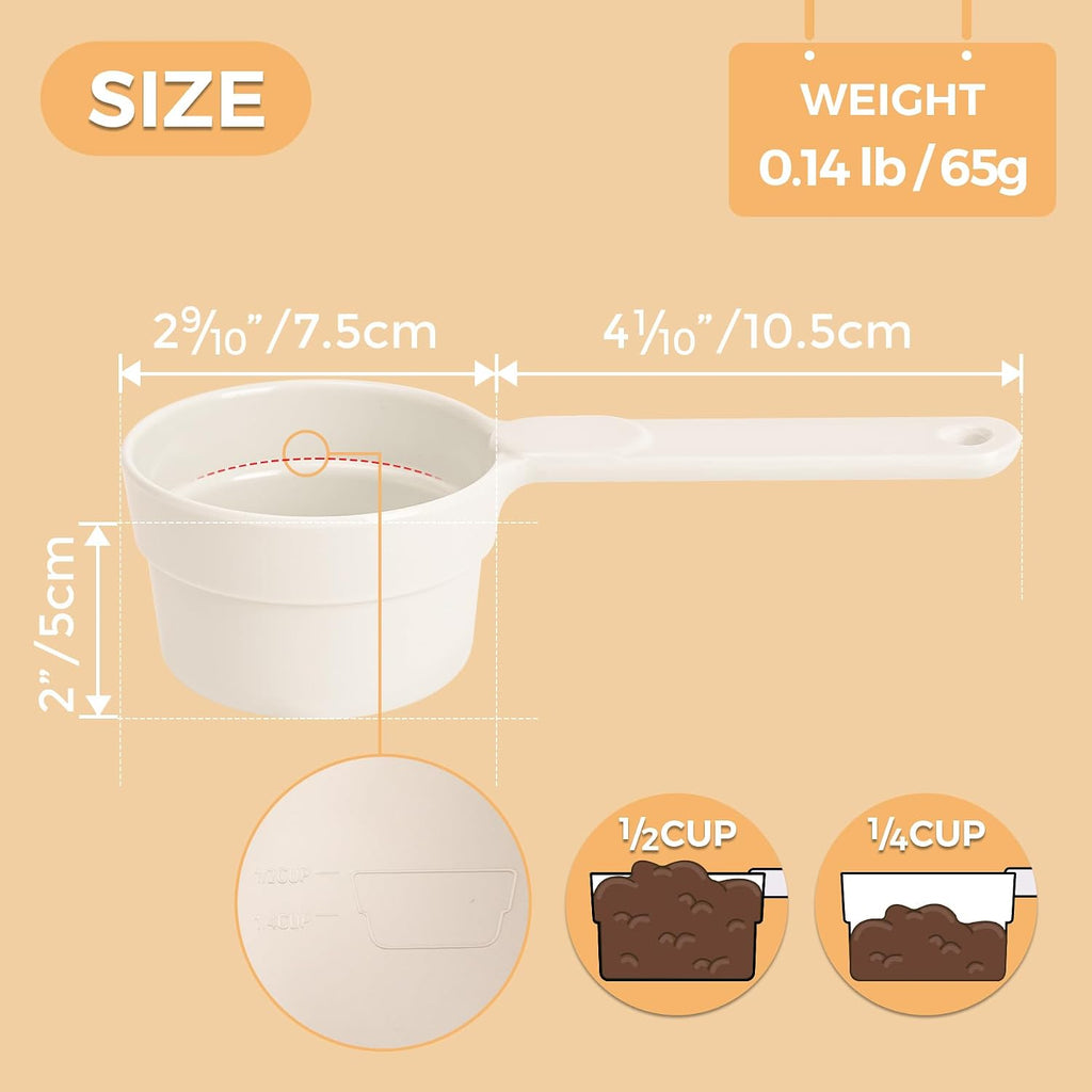 Msbc pet food measuring scoop with long handle