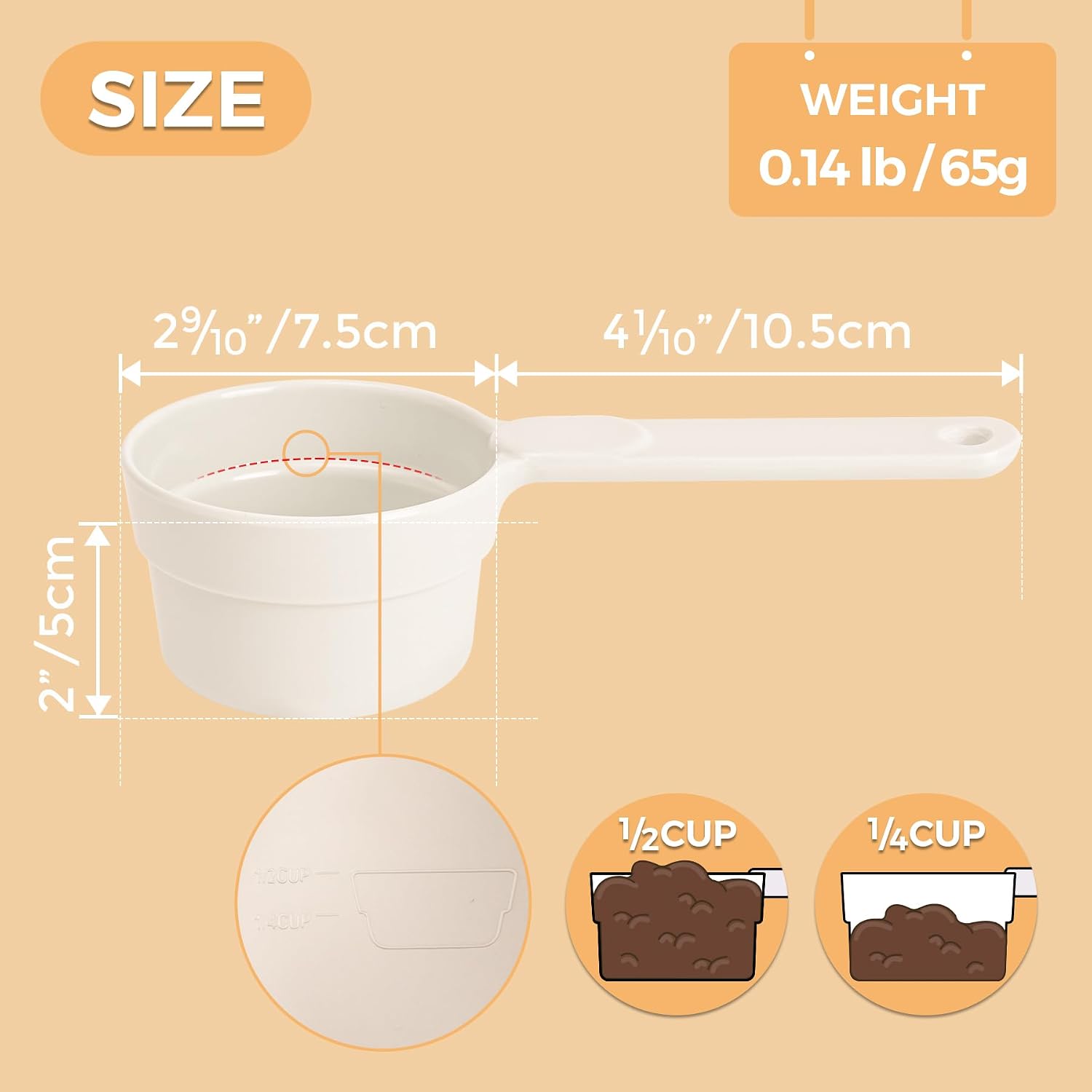 Msbc pet food measuring scoop with long handle