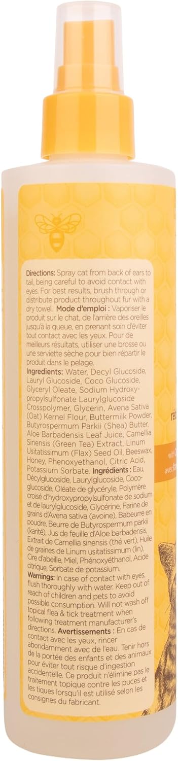 Burt's Bees for Pets Cat Dander Reducing Spray with Colloidal Oat Flour and Honey, Waterless Grooming Spray for Dry Skin & Dandruff Control, Cat Dander Remover for Allergy Support, 10 Fl Oz - 2 Pk - Image 9