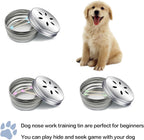 Close up of hollow lid dog nose work tin for scent training