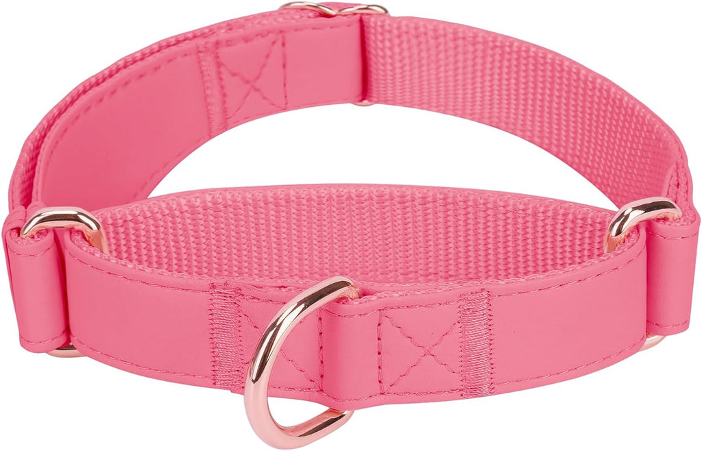 Soft Leather Martingale Dog Collar - Adjustable Rose Gold Limited Slip Collars [Easy to Clean], Stylish Durable Heavy Duty Nylon No Pull Training Collar for Small Medium Large Dogs M Purple - Image 11