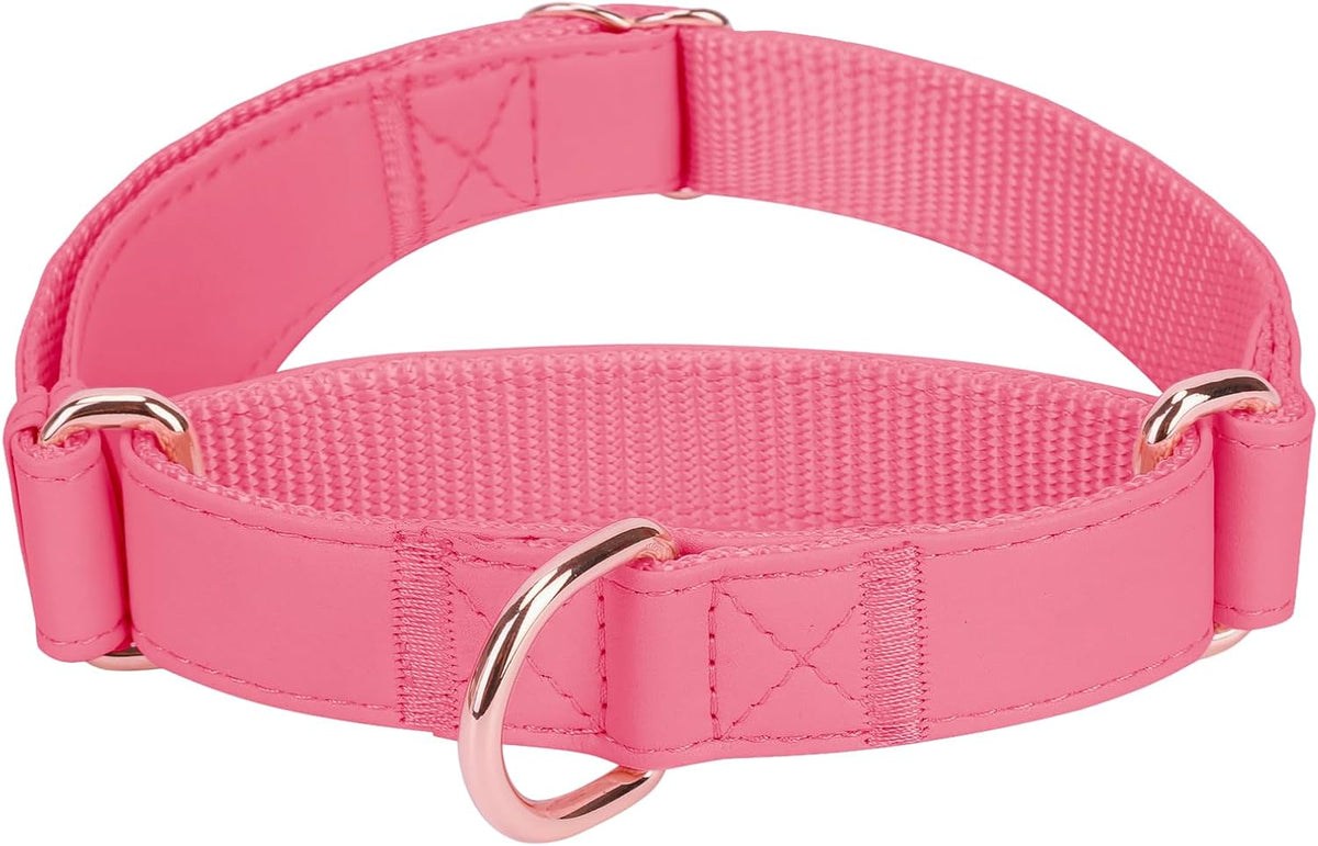 Soft Leather Martingale Dog Collar - Adjustable Rose Gold Limited Slip Collars [Easy to Clean], Stylish Durable Heavy Duty Nylon No Pull Training Collar for Small Medium Large Dogs M Purple - Image 11