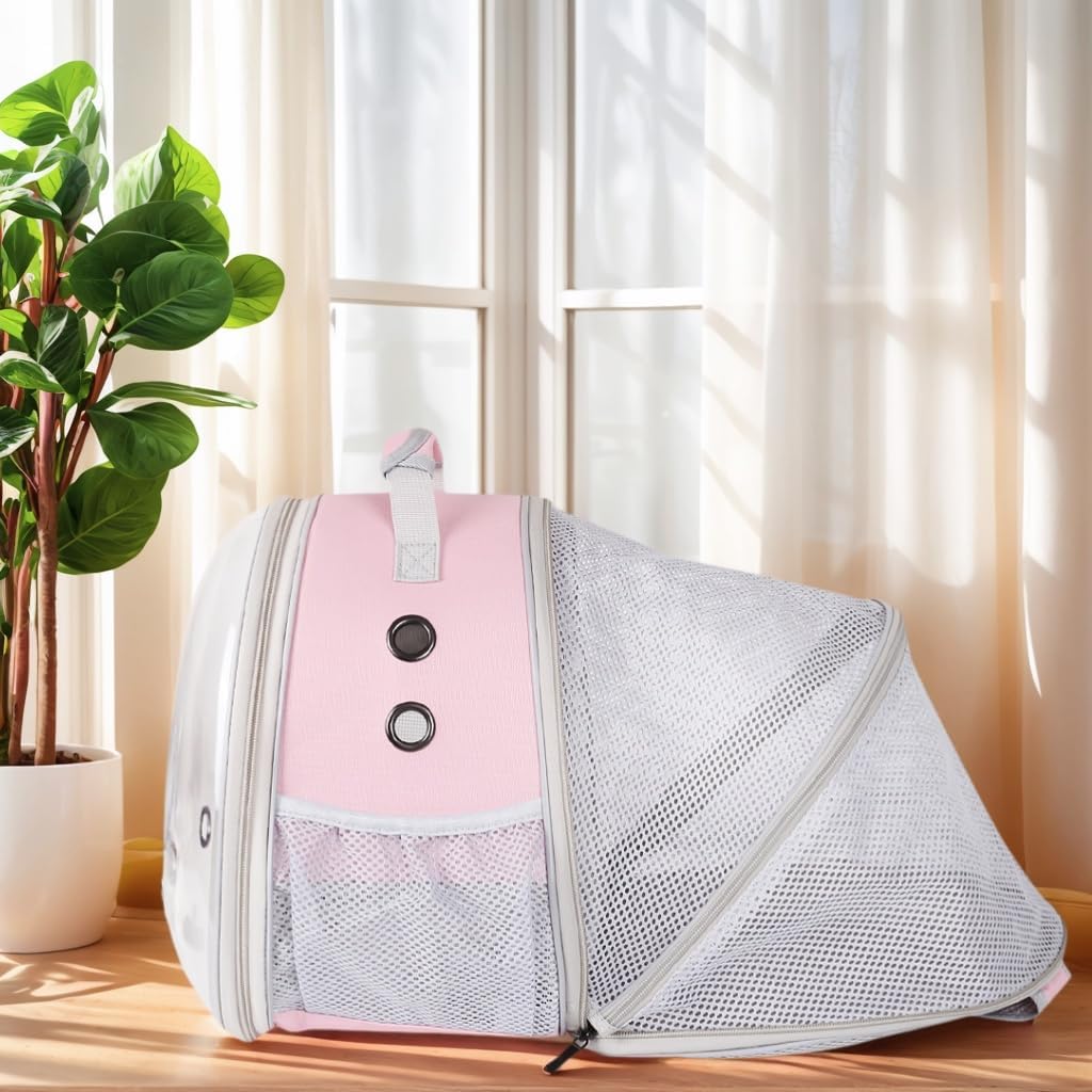 Back Expandable Backpack for Small Animals, Portable Travel Bag Breathable Pet Carrier Cages for Bunny, Guinea Pig, Bearded Dragon, Lizard, Rabbit, Squirrel, Tortoise, Kitten, Sugar Glider - Image 6