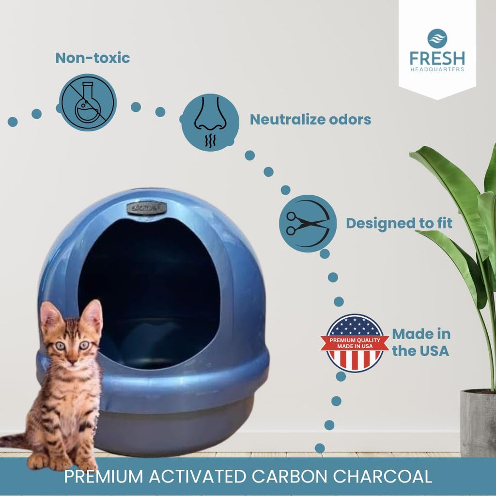 Pre-cut round replacement filters compatible with Petmate Booda Dome