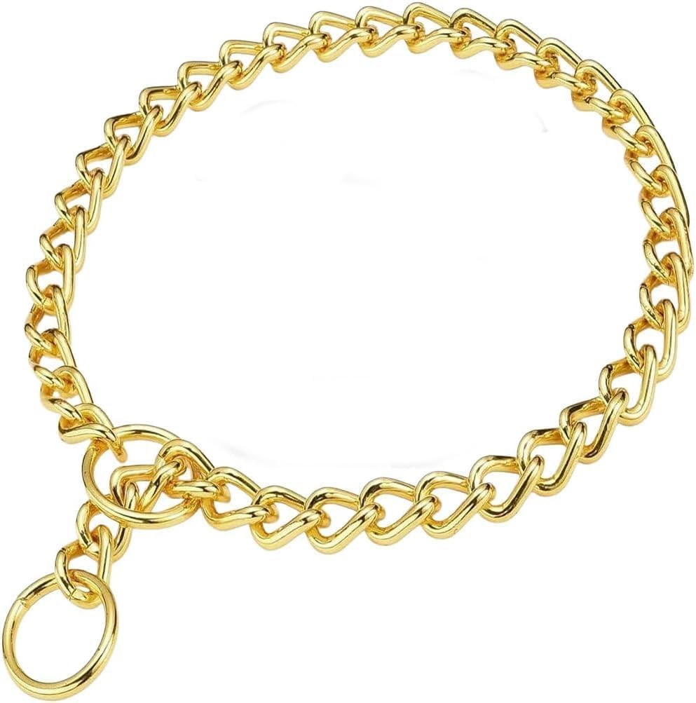 Authentic imported heavy duty dog collar packaging and sizing presentation.
