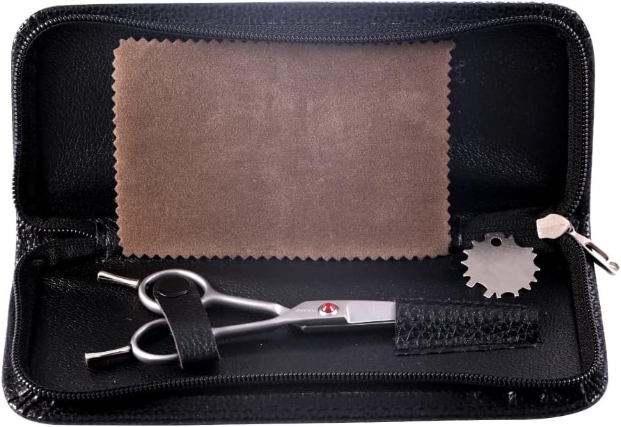 Professional right handed pet scissors with tension tool and cloth