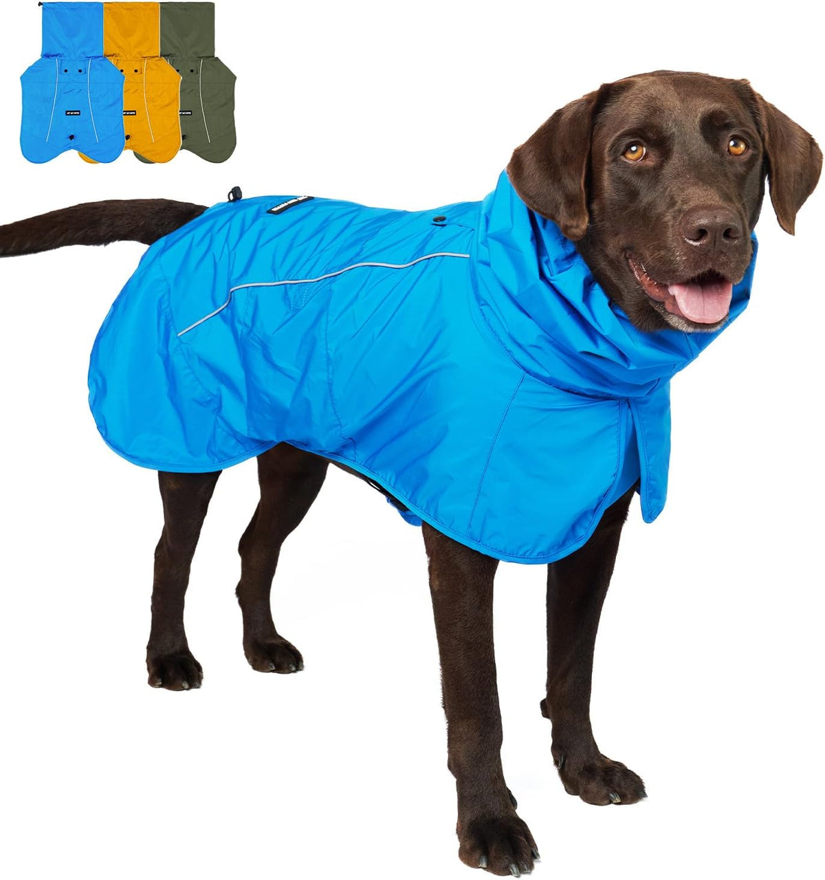 Tuff Pupper Waterproof Dog Raincoat | Full-Body Windproof Rain Jacket for Dogs | Reflective Strips | Breathable Mesh Lining | Adjustable Fit | Leash Port | Small Medium Large XL XXL Dogs (Blue, XS) - Image 12