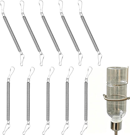 10 Pcs Guinea Pig Water Bottle Spring Clips, Rabbit Water Bottles Springs Holder, Metal Spring Clips Replacement for Small Animal Cages to Hold on Pet Water Bottle Indoor Outdoor for Hamster, Rats - Image 1