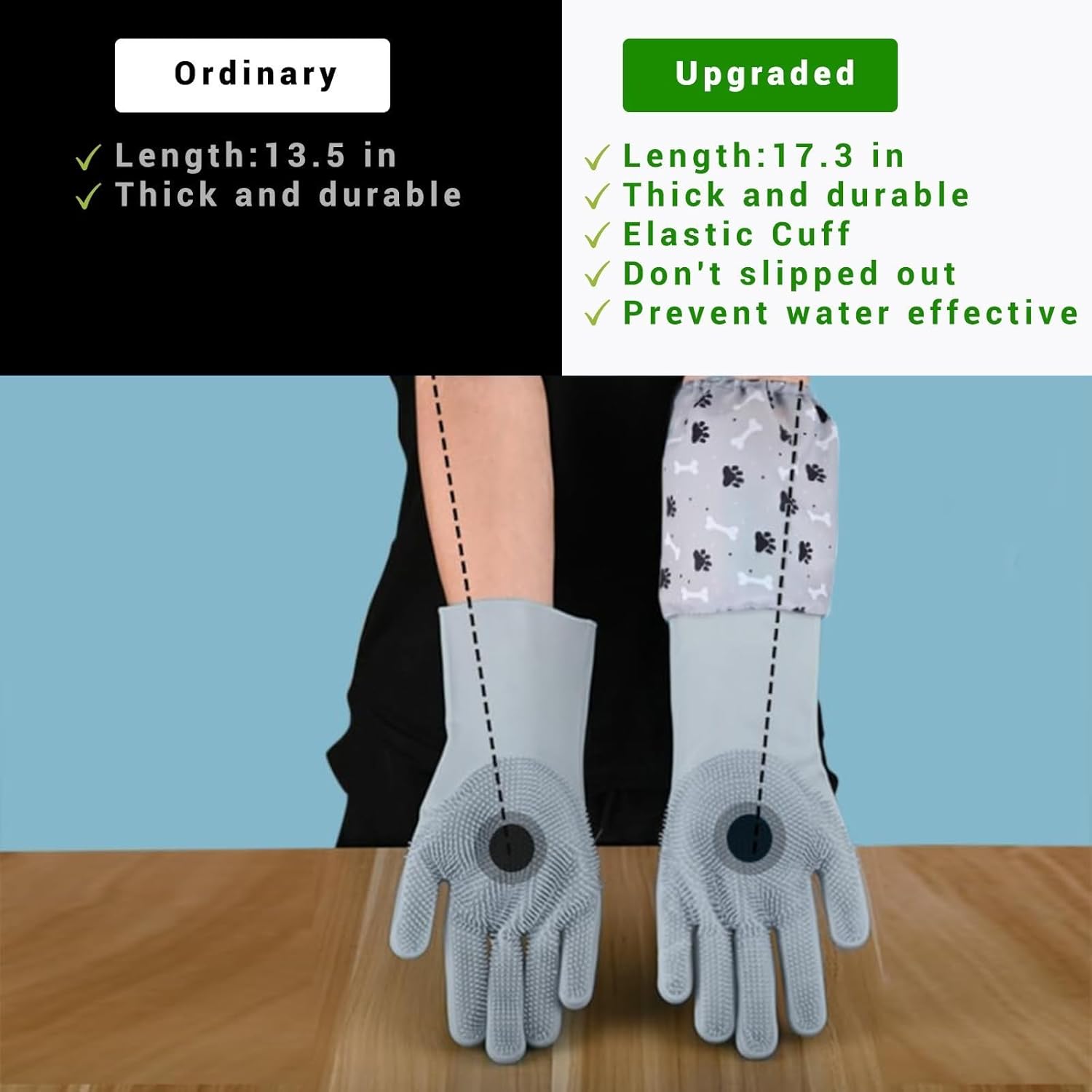 Galyna silicone gloves being used for washing dishes