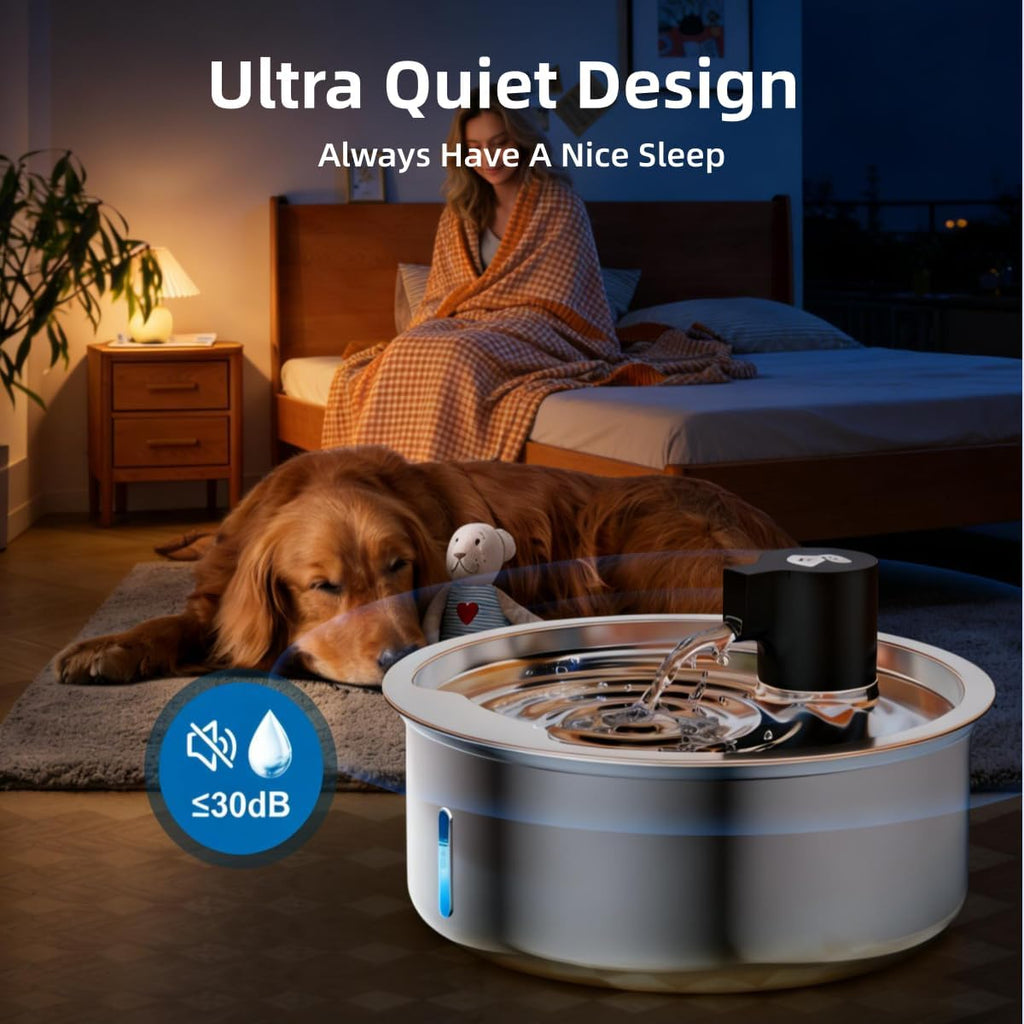 Pawdippity stainless steel fountain with replacement filters