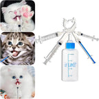 SLWHYZL small animal milk feeder set showcasing the sixty milliliter bottle and interchangeable silicone nursing tips.