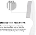 Awhao pet grooming brush set displaying the large and small comb sizes included in the pack.