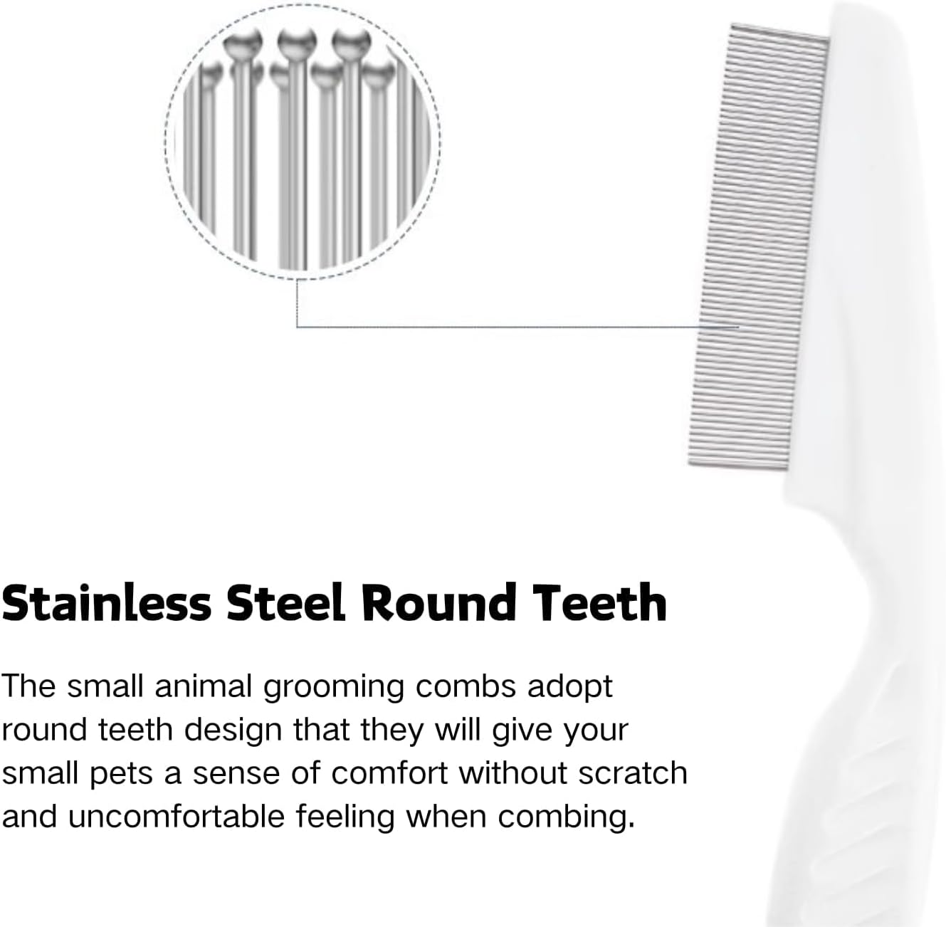 Awhao pet grooming brush set displaying the large and small comb sizes included in the pack.