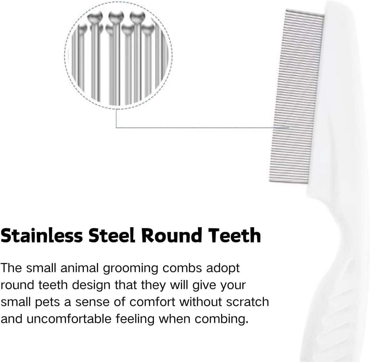 Awhao pet grooming brush set displaying the large and small comb sizes included in the pack.