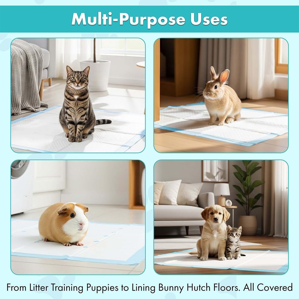 TBM Puppy Pads 100 Count - 23.6" x 23.6" - Super Absorbent Pee Pads for Dogs - Premium Leak-Proof - Pets Potty Training Essentials - Disposable Quick- Dry Pads for Puppies | Cats | Rabbits - Image 9