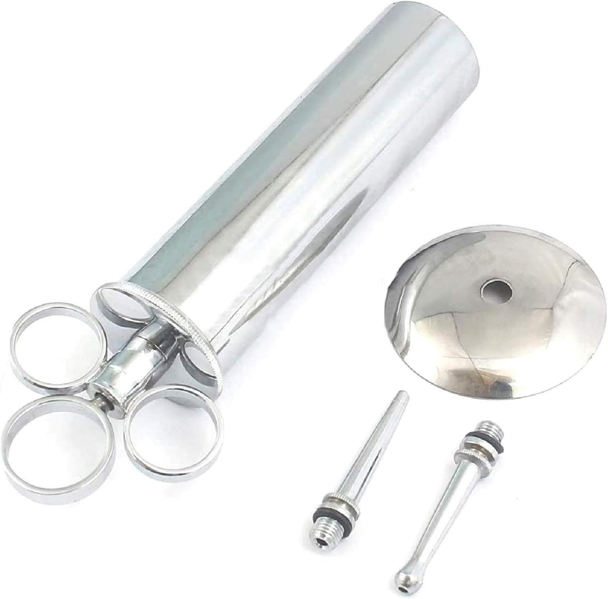 Precise Canada ear wax removal syringe front view showcasing the brass and chrome finish.