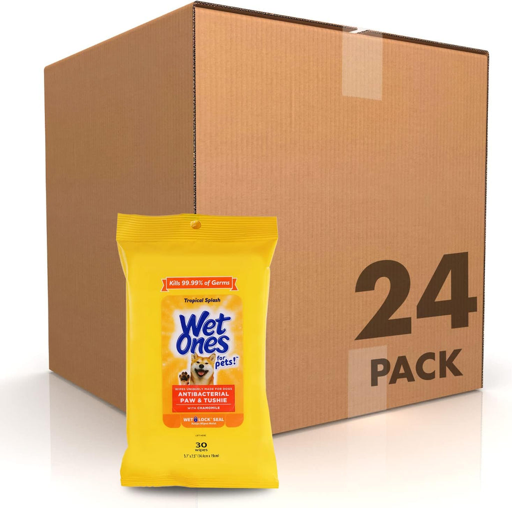 Wet Ones pet care wipes with nourishing chamomile extract packaging