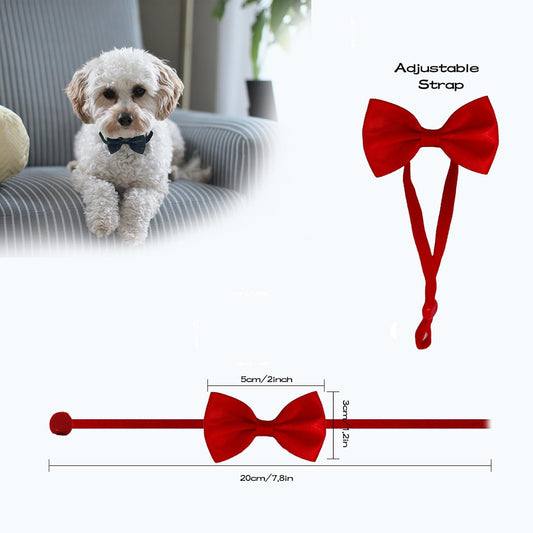 Adjustable mini hats and elastic bow tie collars for chickens and small animals laid out in multi colors.