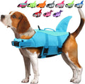 EMUST dog life vest front view pool blue swimming jacket