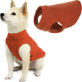 Gooby Stretch Fleece Vest dog sweater front view in pumpkin