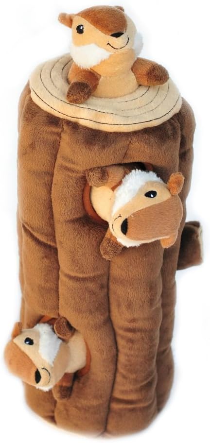 Three individual squeaky chipmunk plush toys from ZippyPaws