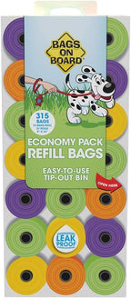 Bags on Board unscented dog waste bags dispenser refill rolls.
