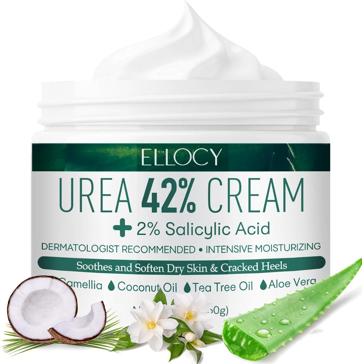 Ellocy urea forty two percent foot cream container front view showing maximum strength callus remover packaging