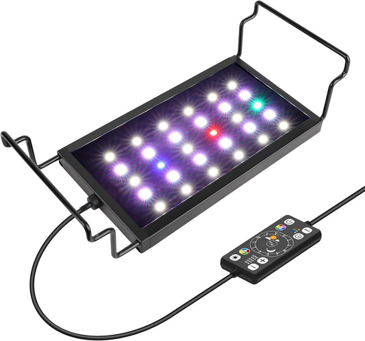 Hygger small aquarium LED full spectrum light front view on fish tank