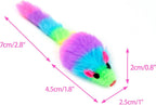 Thirty-six pieces of small rainbow mouse toys for indoor cats.
