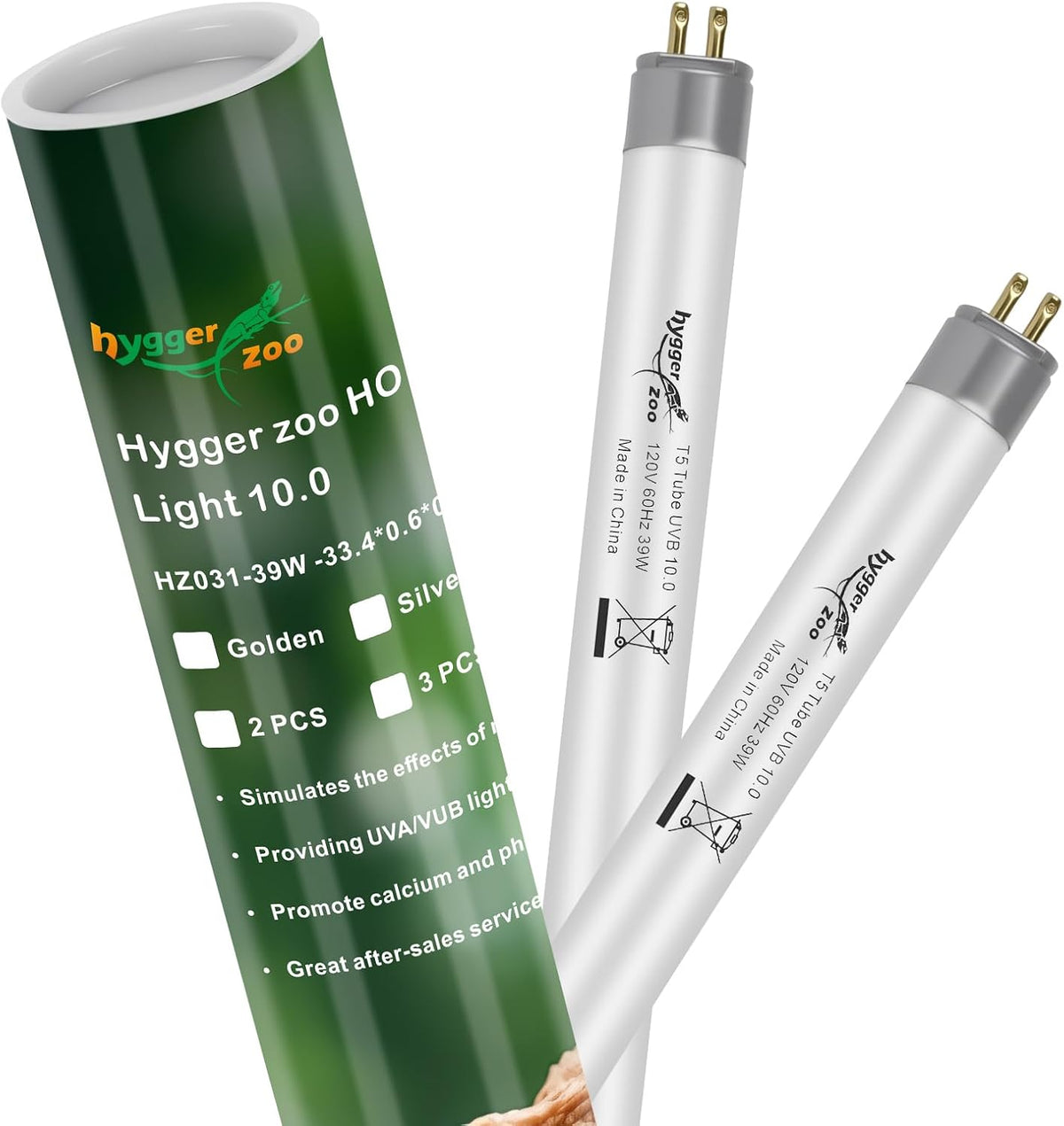 2-Pack UVB Reptile Light 10.0 Bulb 24W T5 Fluorescent Desert Lamp UVA for Bearded Dragon Tortoise Reptile & Amphibian - Image 14