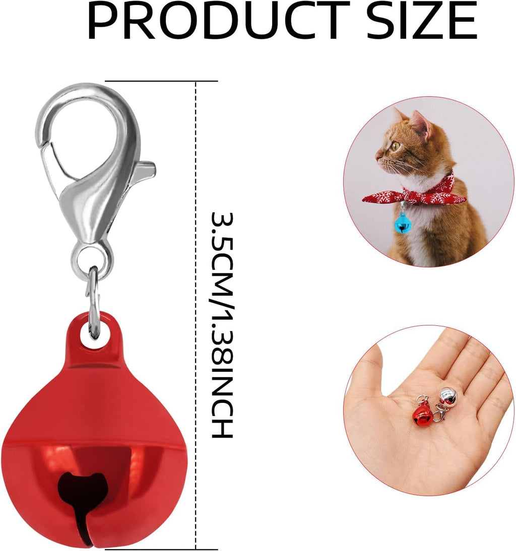 Close up of metal pet collar bell with lobster clasp