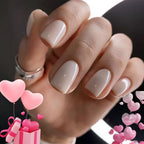 Modelones white short square press on nails set
