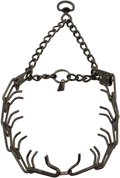Small breed Herm Sprenger black stainless steel training collar for obedience
