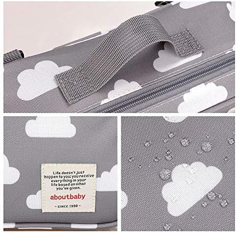 Momigo portable travel diaper bag shown packed with baby accessories