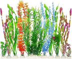 MyLifeUNIT plastic aquarium plants set of 10 assorted colors