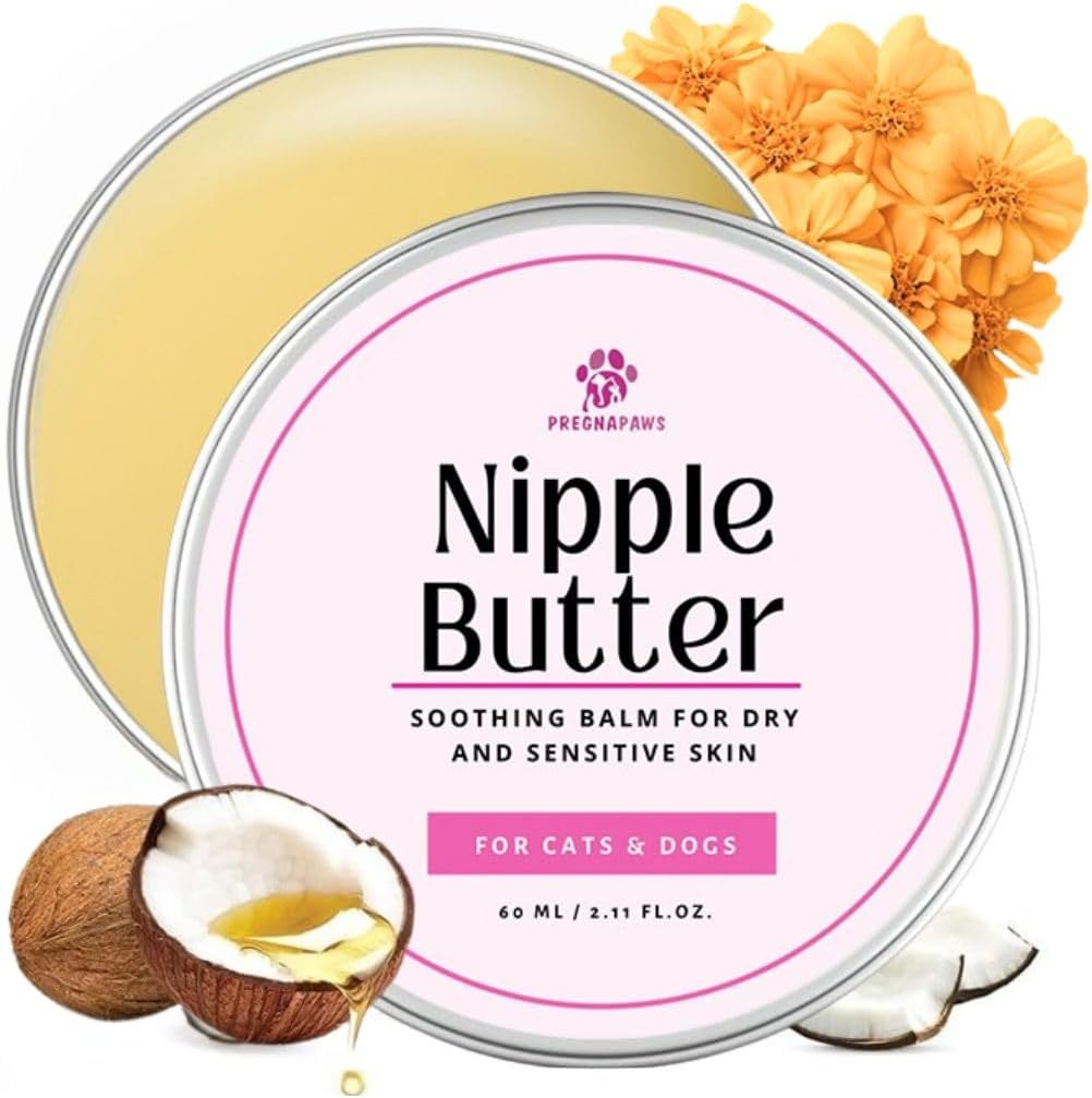PREGNAPAWS Nipple Soothing Balm front view packaging for nursing pets