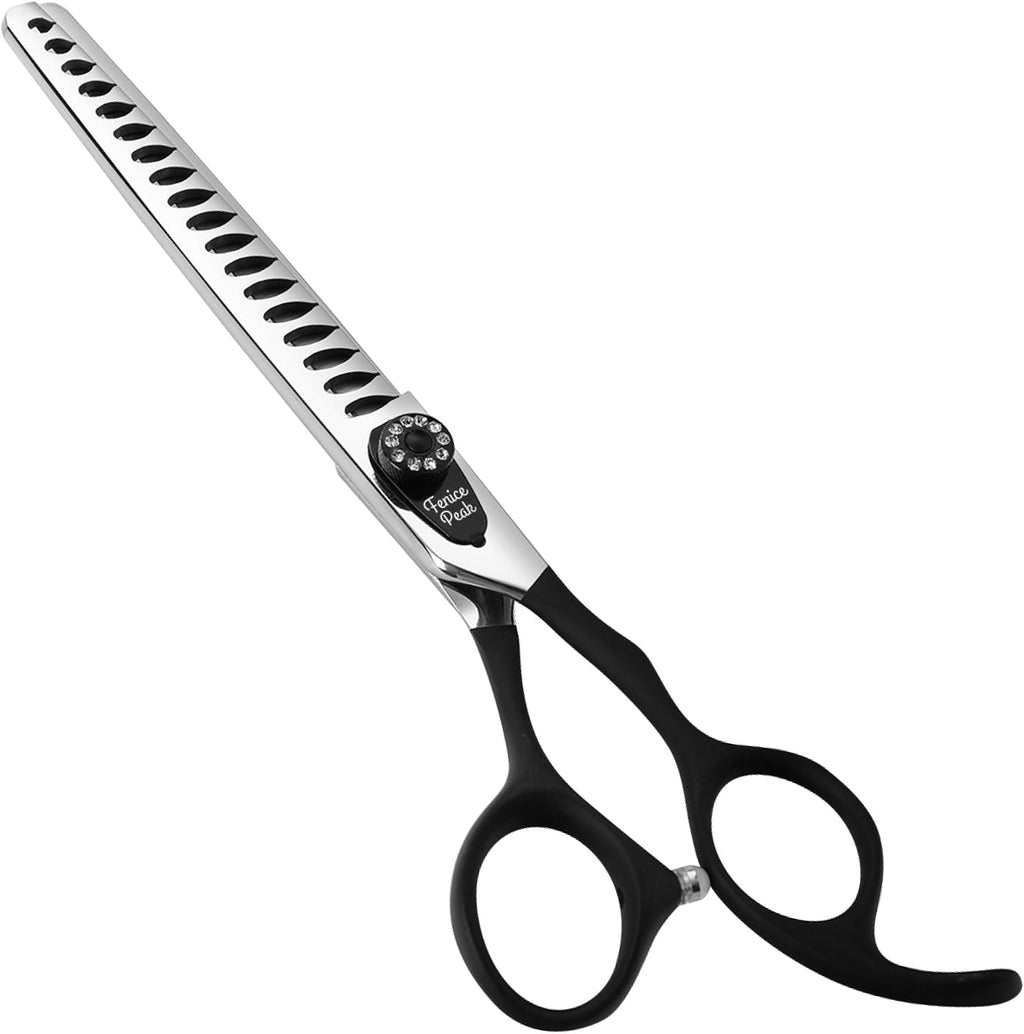 7.0'' Professional Dog Grooming Scissors Set with Black Non-Slip Handle 440C Stainless Steel Straight Thinning Curved Chunker Shears 4pcs Set for Pet Grooming Services - Image 9