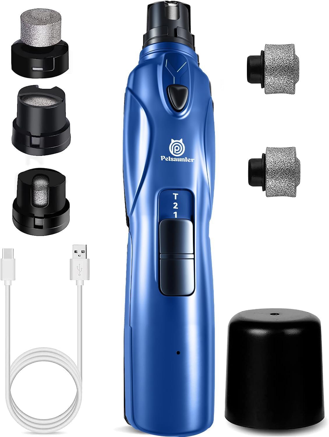 Petsaunter Dog Nail Grinder, 2-Speed and LED Light, Touch-Switch, TypeC, Quiet and Low-Vibration Dog Nail Trimmers, and 3 Ports for Large Dogs, Medium, Small Dogs Cats Pets with Hard or Thick Nail - Image 13