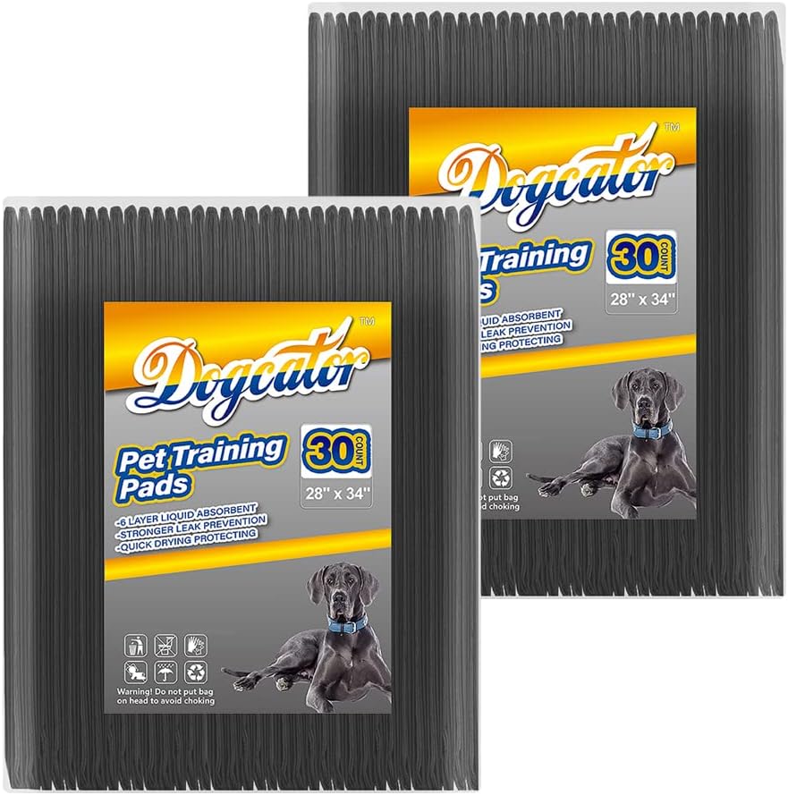 Dogcator Charcoal Dog Pee Pads Extra Large 28"x34", Puppy Pads XL 30 Count, Potty Pads for Dogs, Disposable Urine Bed Pads for Odor-Control, X-Large Piddle Underpads, Training Liners for Housebreaking - Image 9
