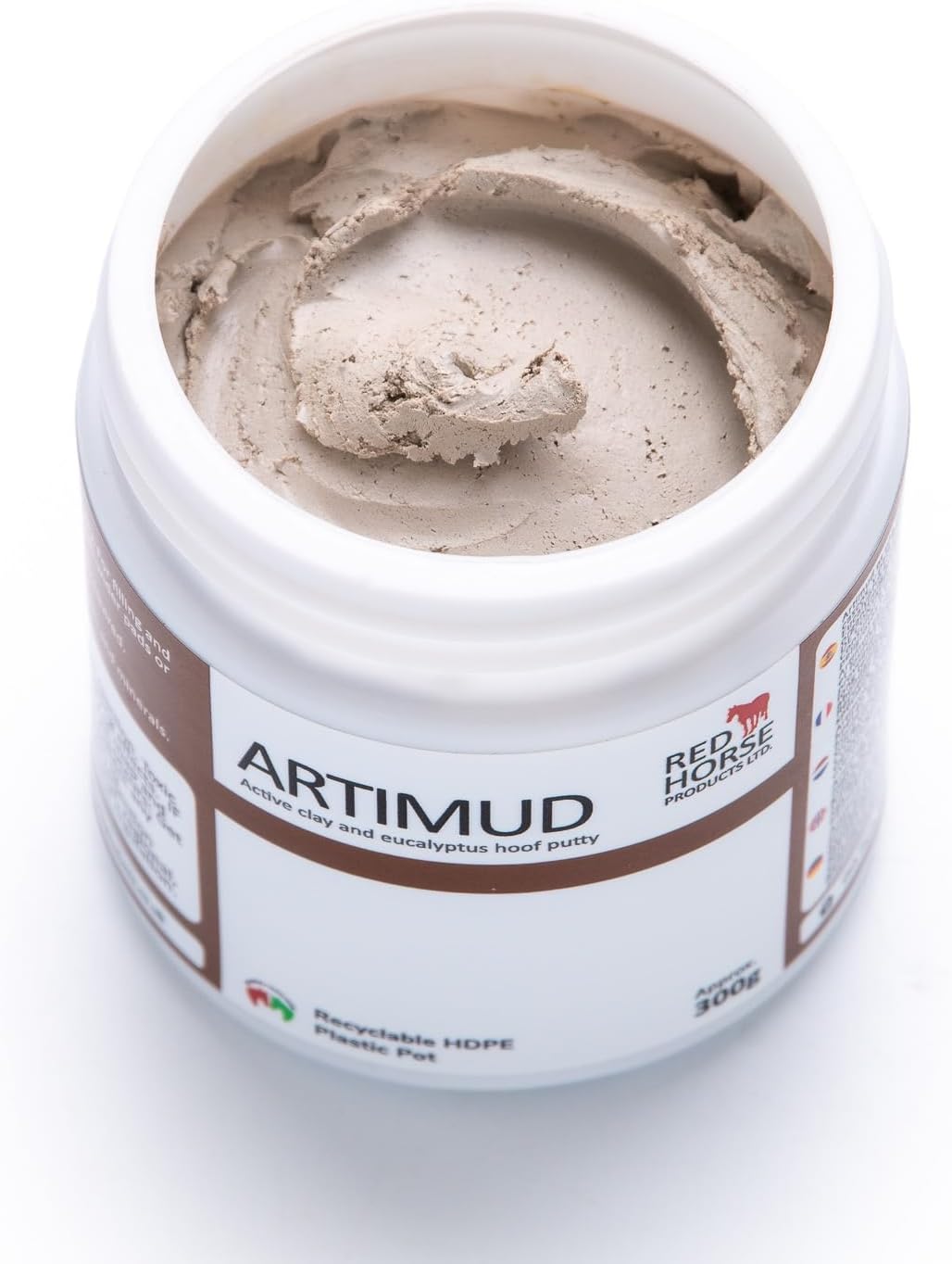 Red Horse Products Artimud equine clay packaging showing product label details