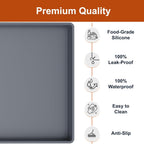 19" x 12" Extra Thick Silicone Mat Waterproof with Raised Edge, Gray - Image 2