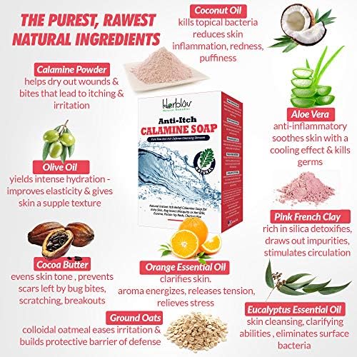 Four ounce USA imported itch relief soap bar for rash and chicken pox relief