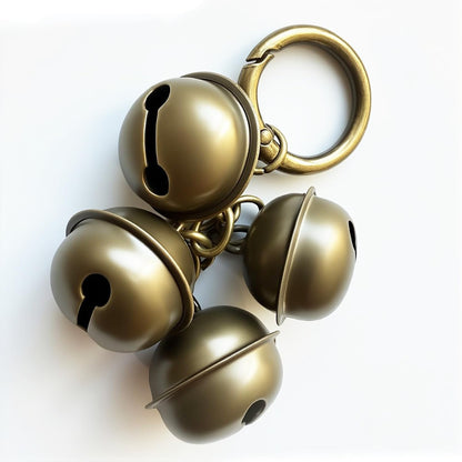 AYECEHI eight pieces pet bells for collar showing detailed brass construction