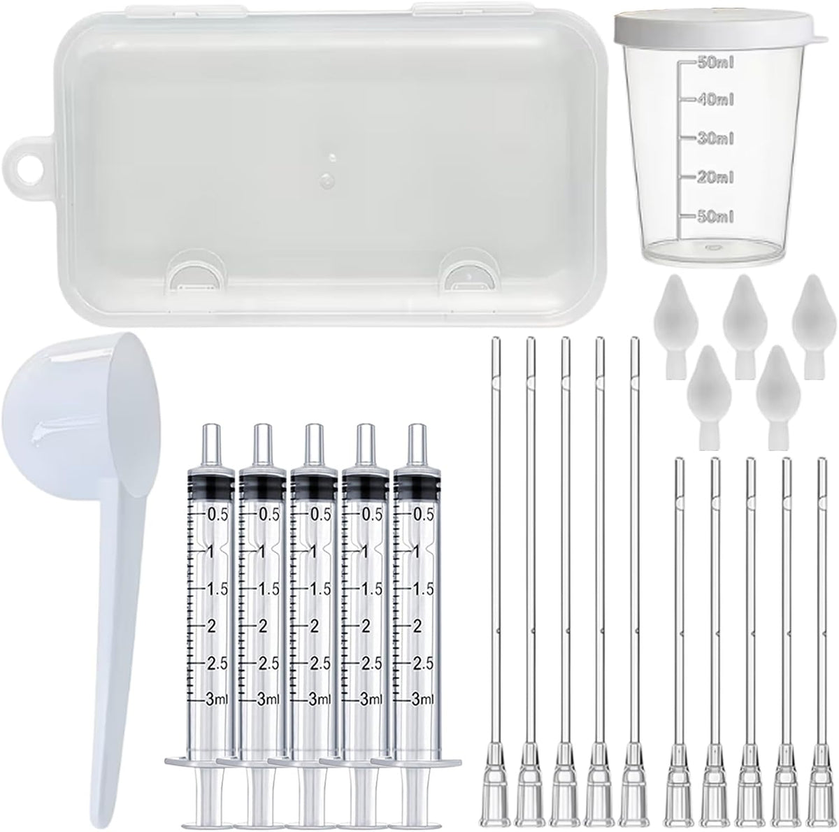 Baby Bird Feeding Syringe Set, Pet Parrot Milk Feeding Syringe with Tubes, Parrot Feeding Tubes Measuring Tools for Feeding Pets Scientific Industrial Labs... (10ml+10ml+20ml+60ml) - Image 11