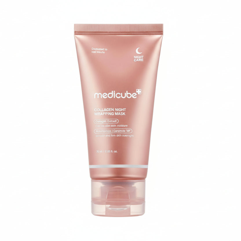 Medicube Collagen Overnight Wrapping Peel Off Facial Mask tube front view