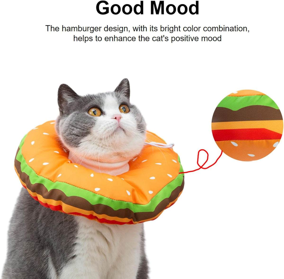 Medium size soft Elizabethan collar for cats preventing wound licking