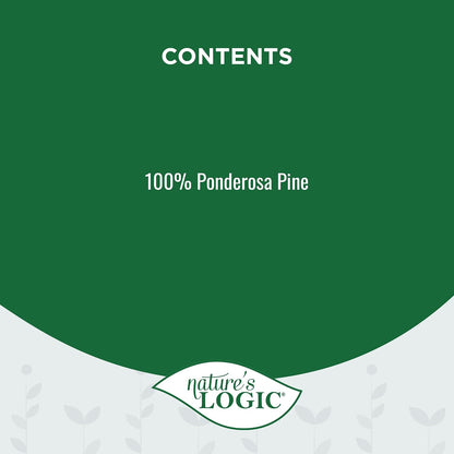 Top view of Natures Logic 100% natural pine pellets in a bowl
