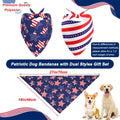 SZEE American flag dog scarf showing reversible stars and stripes patterns.